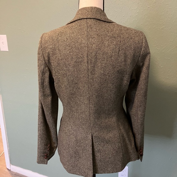 NWT Tweed Herringbone Green Wool Barbour Blazer Jacket - Picture 7 of 12